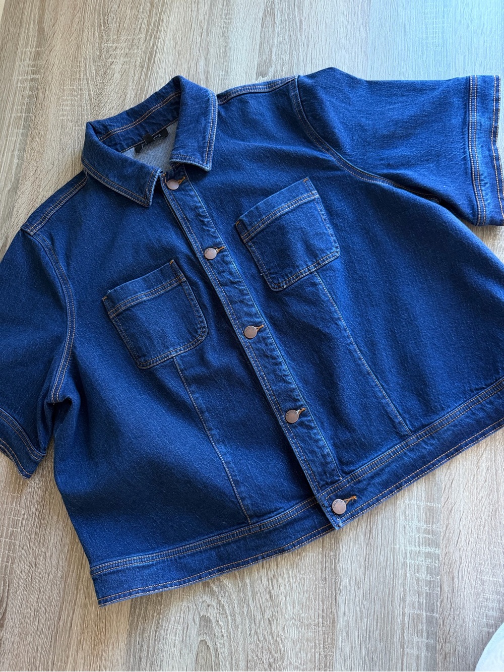 Talbots Indigo Short-Sleeve Denim Jacket Plus 2X - Picture 6 of 11
